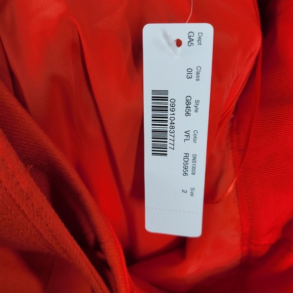 NEW J. Crew Double Serge Wool Skirt Orange Flame Size 2 Belted Lined Career - Picture 7 of 10